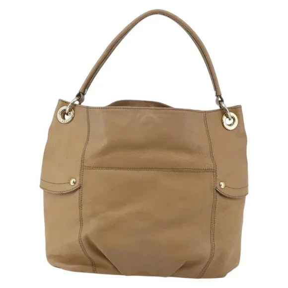 BURBERRY Blue Label Shoulder Bag Leather Beige Gold Auth - Picture 3 of 16